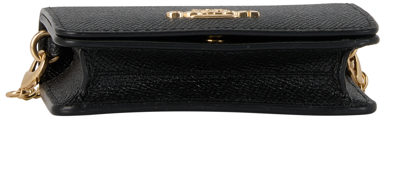 Mini Wallet On Chain, &pound;60, Handbags, Black, Leather, Top view